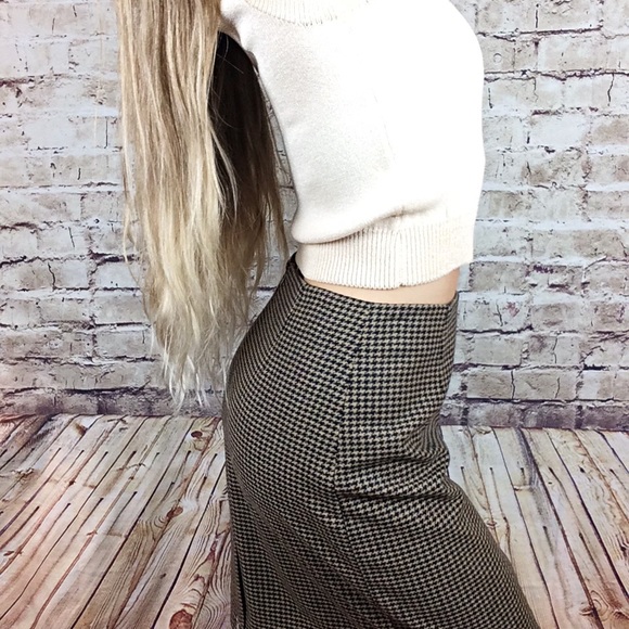 Ann Taylor Dresses & Skirts - Ann Taylor Black Tan Houndstooth Wool Skirt SOLD